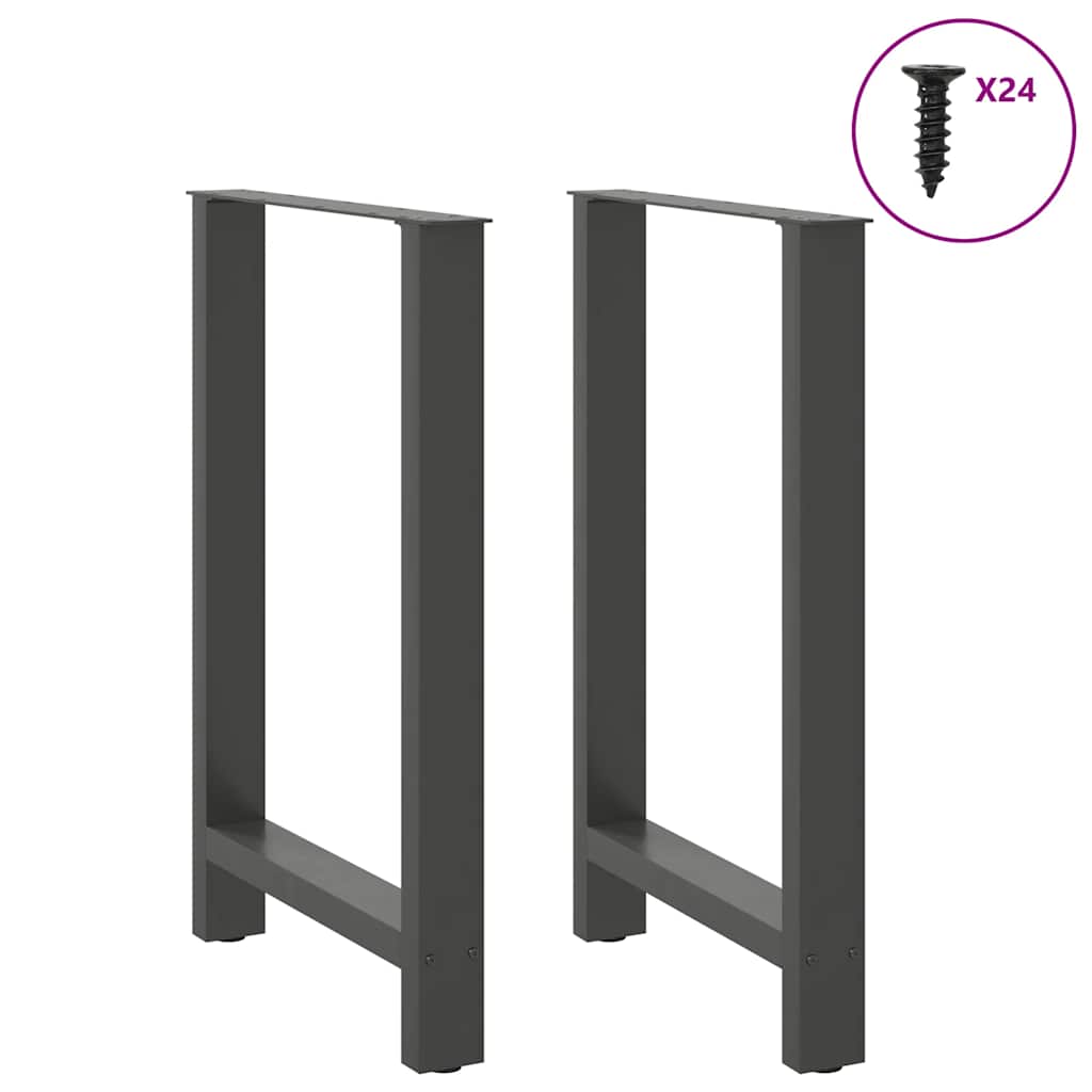 vidaXL Nogi do stołu barowego Antracyt 2 szt. 60x(90-91) cm Stal