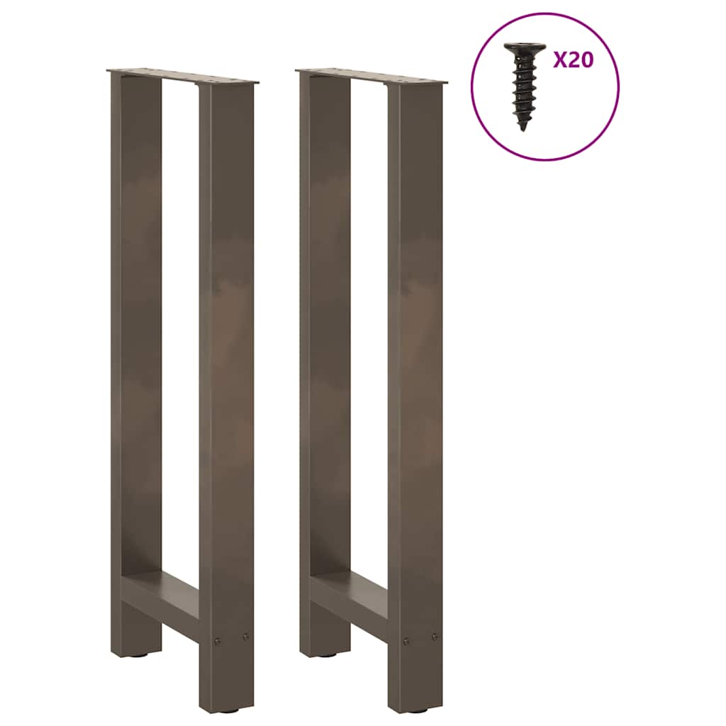 vidaXL Nogi do stołu barowego Naturalna stal 2 szt. 40x(100-101) cm Stal