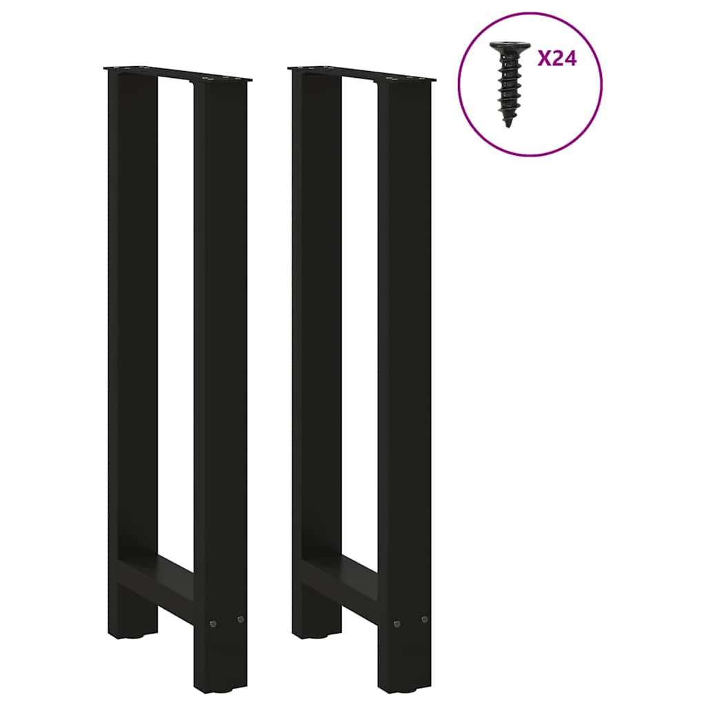 vidaXL Nogi do stołu barowego czarne 2 szt. 50x(100-101) cm stal