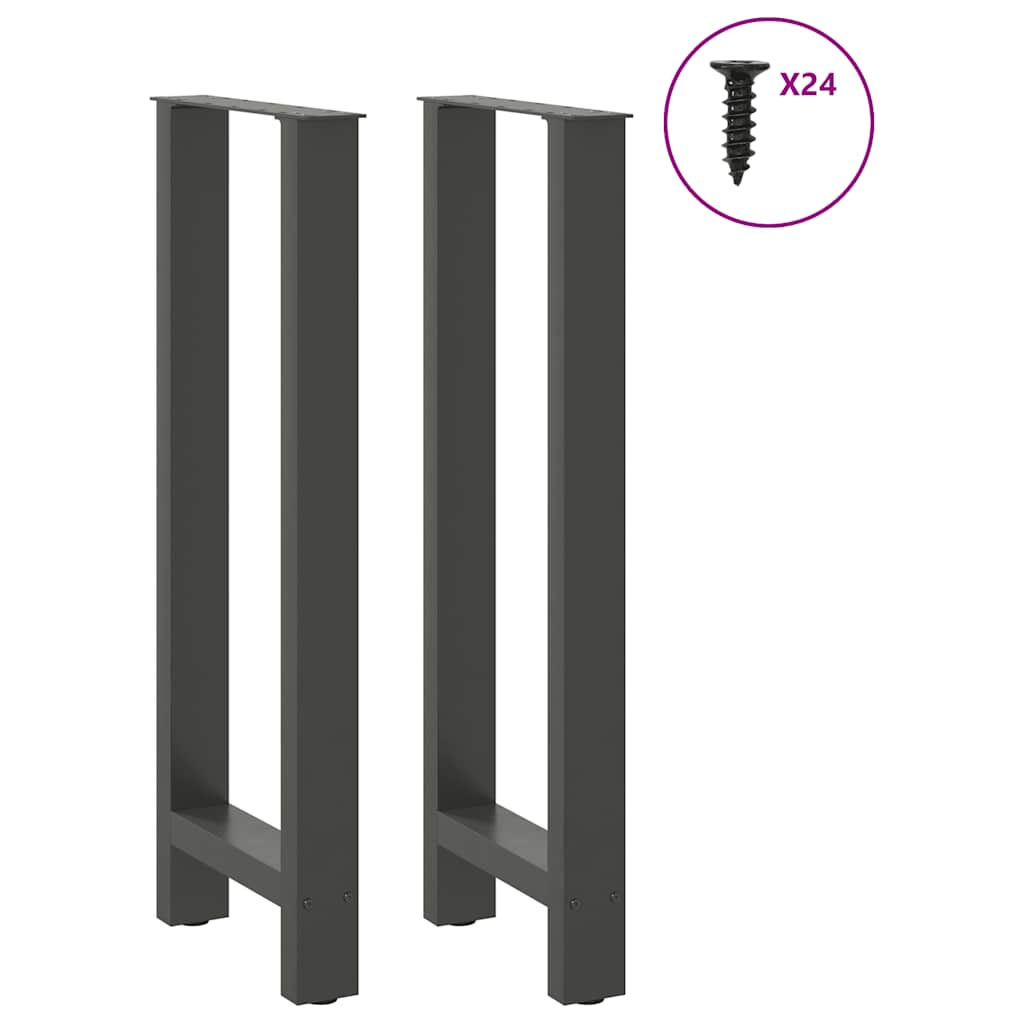 vidaXL Nogi do stołu barowego Antracyt 2 szt. 50x(100-101) cm Stal