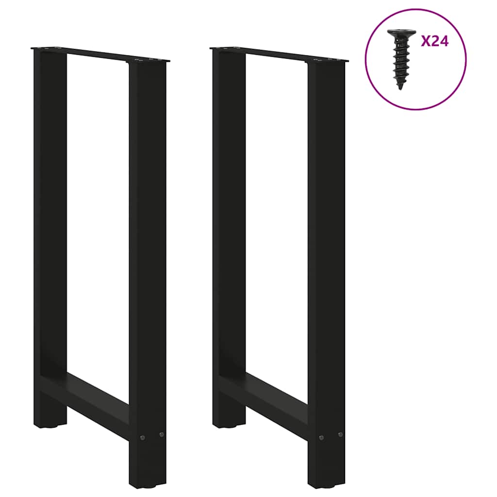 vidaXL Nogi do stołu barowego czarne 2 szt. 60x(100-101) cm stal