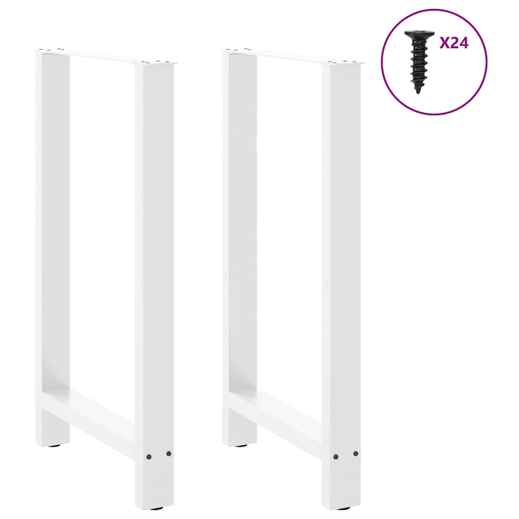 vidaXL Nogi do stołu barowego białe 2 szt. 60x(100-101) cm stal
