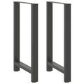 vidaXL Nogi do stołu barowego Antracyt 2 szt. 60x(100-101) cm Stal