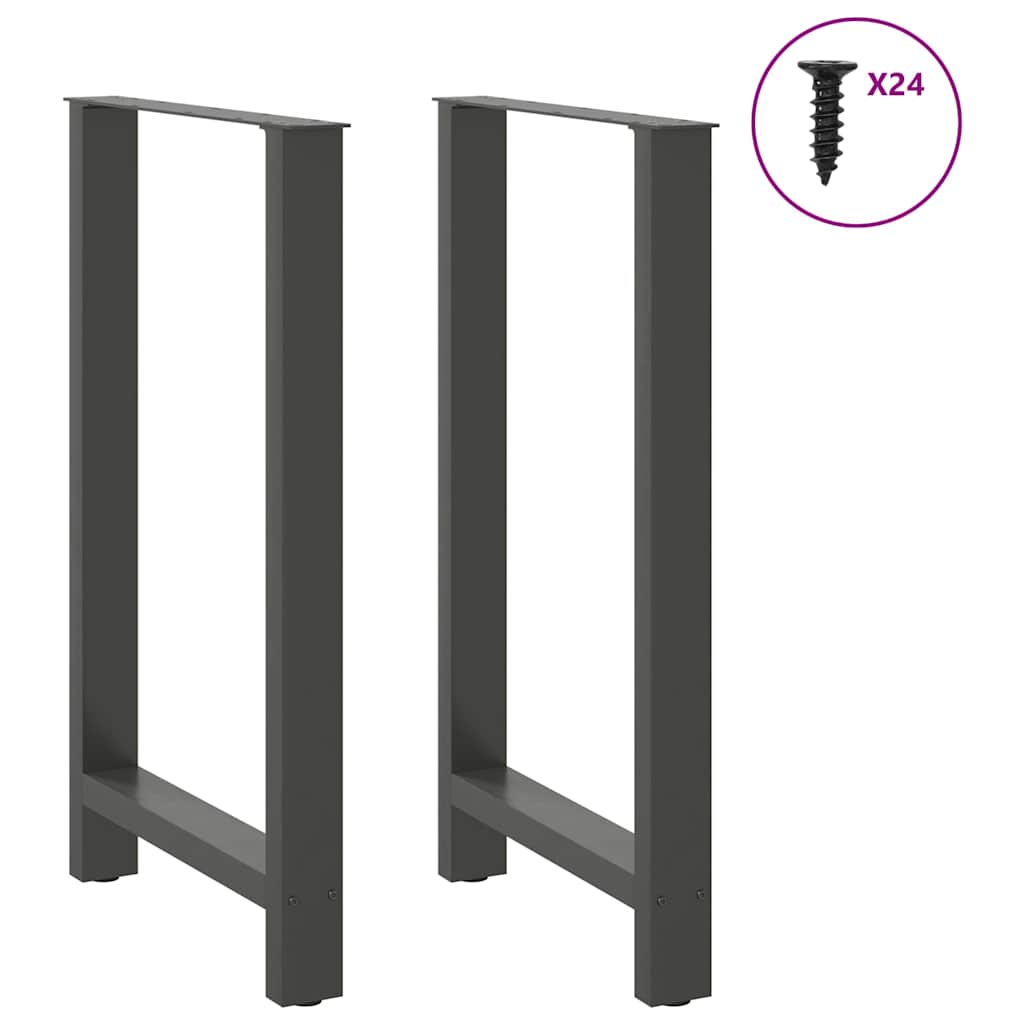 vidaXL Nogi do stołu barowego Antracyt 2 szt. 60x(100-101) cm Stal