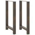 vidaXL Nogi do stołu barowego Naturalna stal 2 szt. 60x(100-101) cm Stal