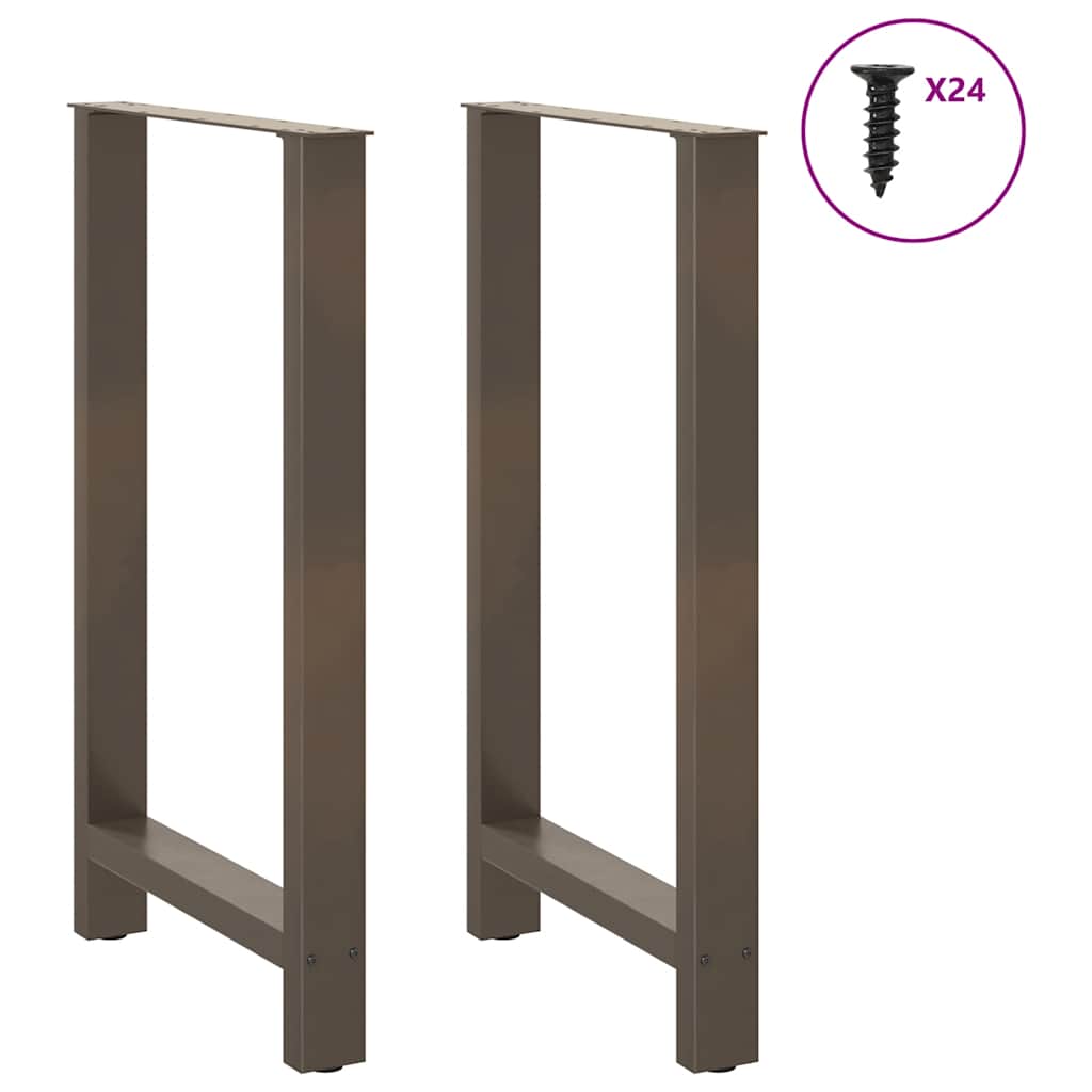 vidaXL Nogi do stołu barowego Naturalna stal 2 szt. 60x(100-101) cm Stal
