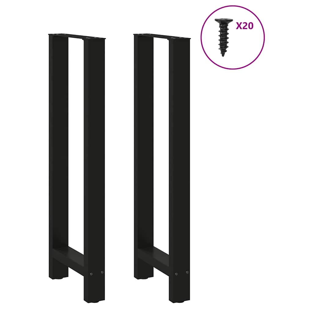 vidaXL Nogi do stołu barowego czarne 2 szt. 40x(110-111) cm stal