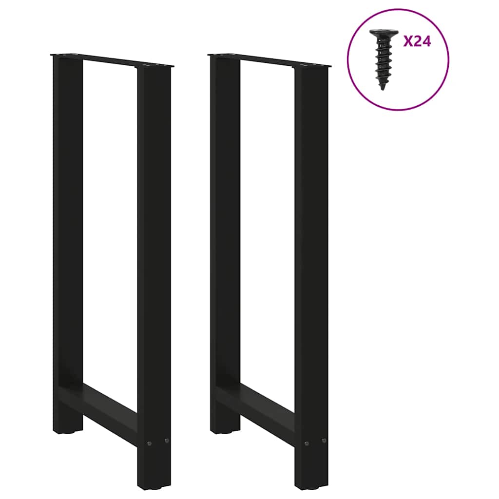 vidaXL Nogi do stołu barowego czarne 2 szt. 60x(110-111) cm stal