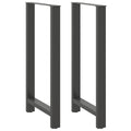 vidaXL Nogi do stołu barowego Antracyt 2 szt. 60x(110-111) cm Stal