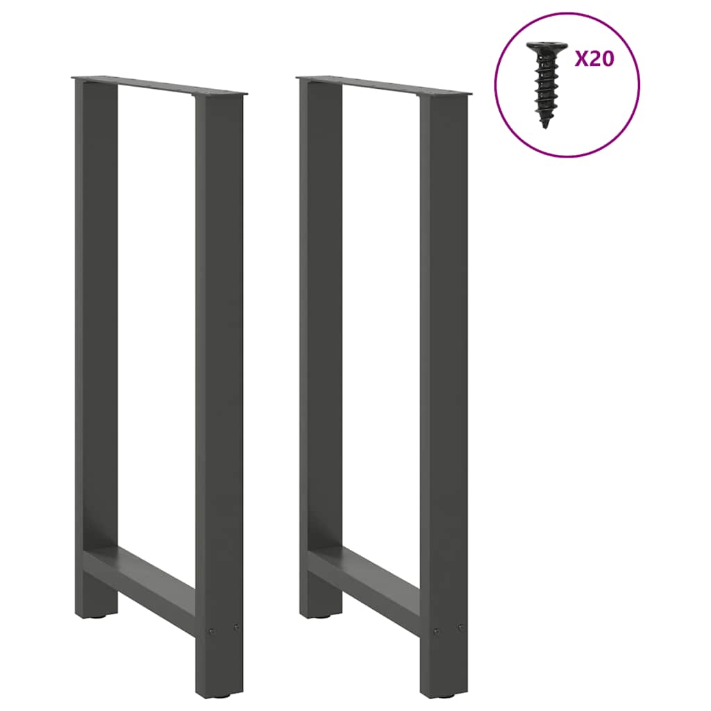 vidaXL Nogi do stołu barowego Antracyt 2 szt. 60x(110-111) cm Stal