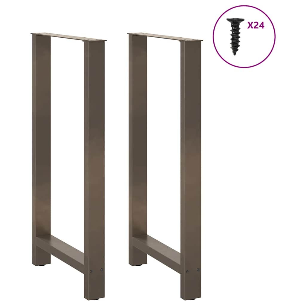 vidaXL Nogi do stołu barowego Naturalna stal 2 szt. 60x(110-111) cm Stal