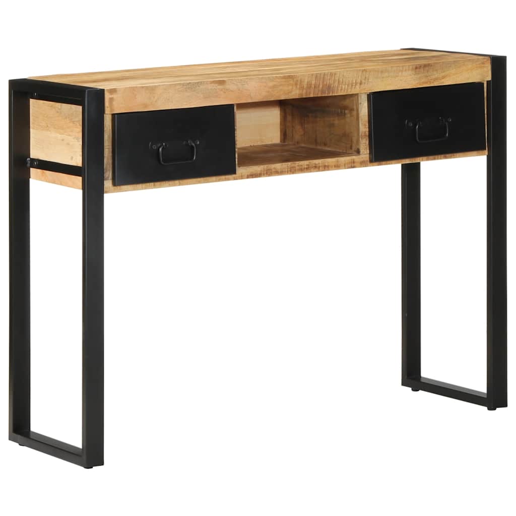 vidaXL Konsola Stolik 100x35x75 cm lite drewno surowe mango