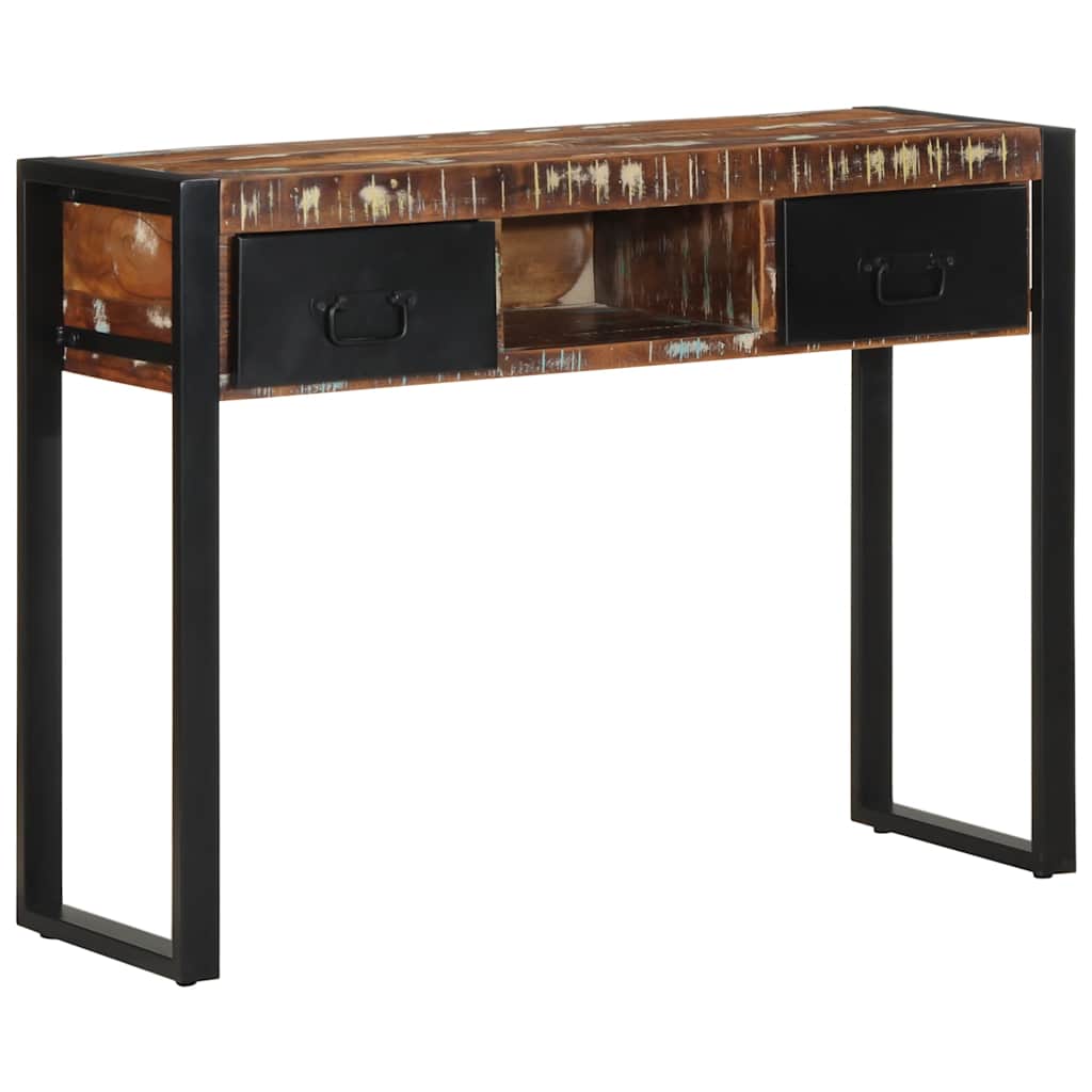 vidaXL Konsola Stolik Wielokolorowy 100x35x75 cm Drewno lite odzyskane
