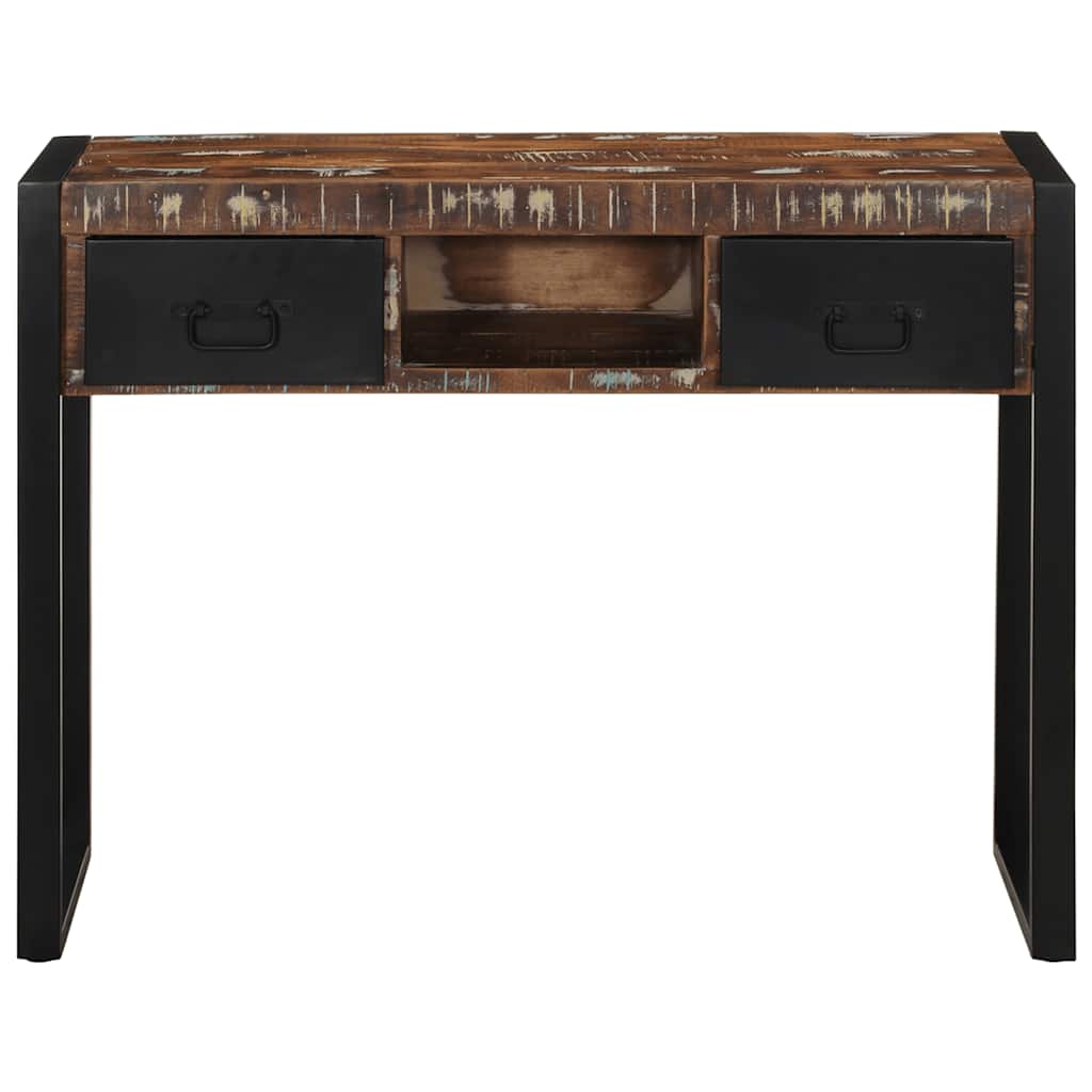vidaXL Konsola Stolik Wielokolorowy 100x35x75 cm Drewno lite odzyskane