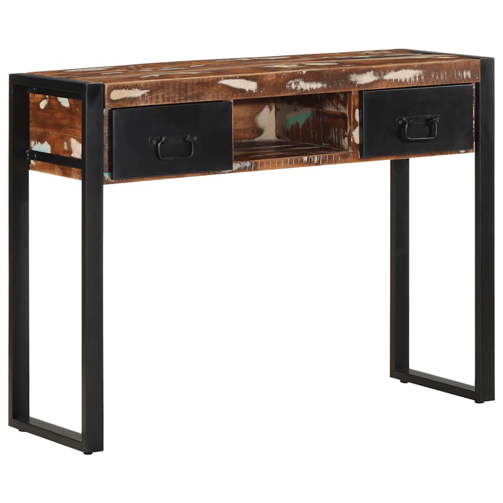 vidaXL Konsola Stolik Wielokolorowy 100x35x75 cm Drewno lite odzyskane