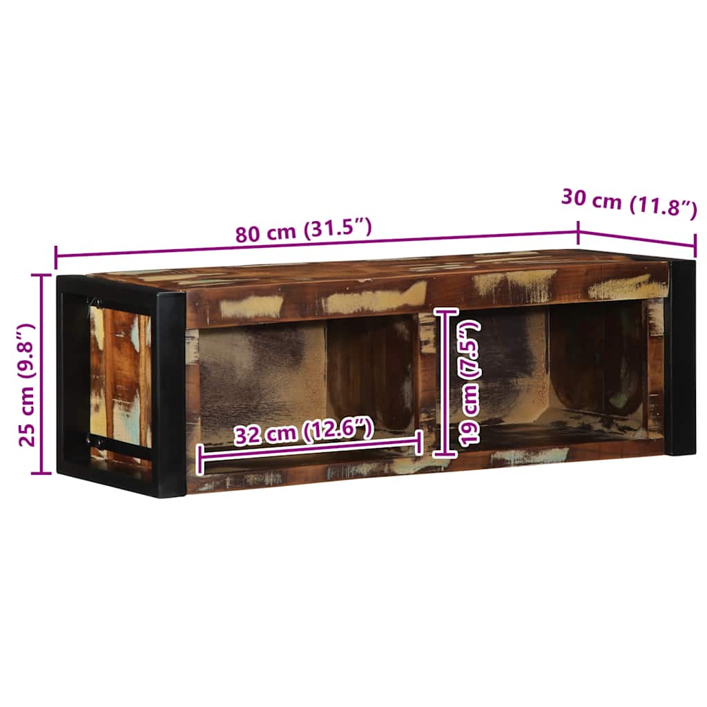 vidaXL Szafka RTV wielokolorowa 80x30x25 cm lite drewno odzyskane