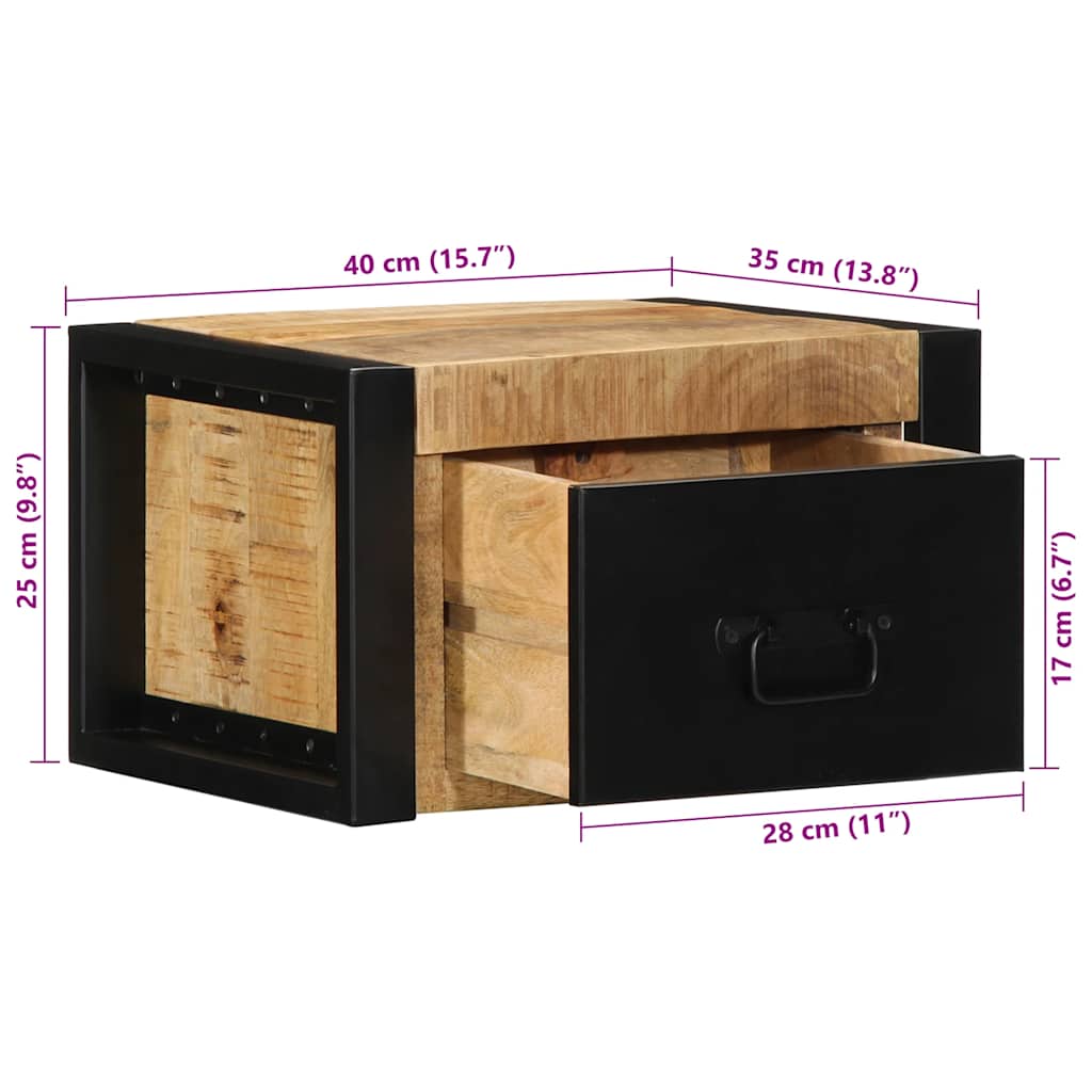 vidaXL Szafki nocne 2 szt. 40x35x25 cm Drewno lite surowe Mango