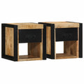 vidaXL Szafki nocne 2 szt. 40x35x40 cm Drewno lite surowe Mango
