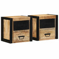 vidaXL Szafki nocne 2 szt. 40x35x40 cm Drewno lite surowe Mango