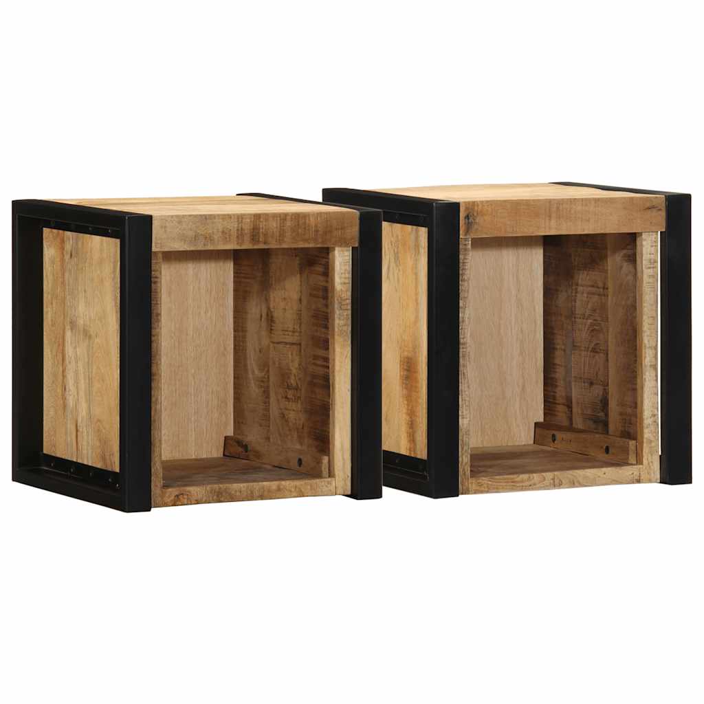 vidaXL Szafki nocne 2 szt. 40x35x40 cm Drewno lite surowe Mango