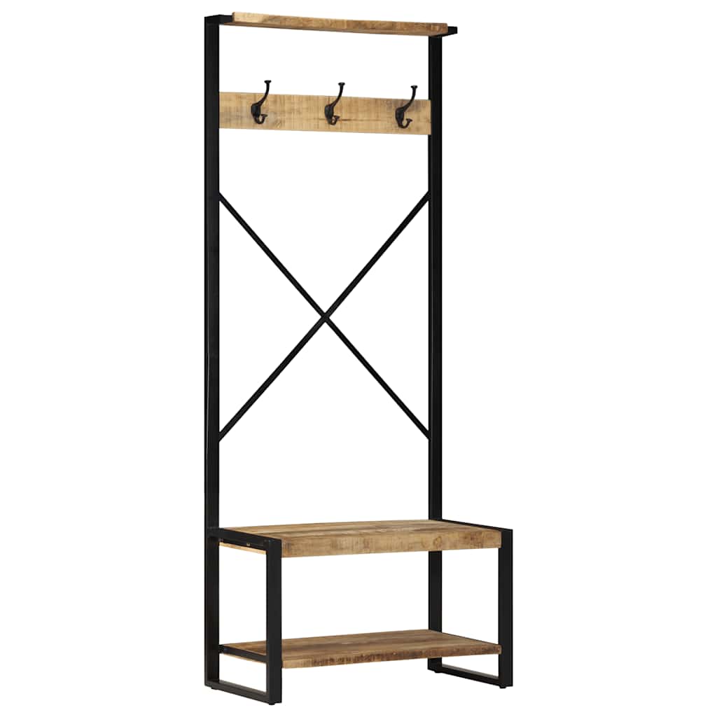 vidaXL Wieszak na ubrania 80x40x190 cm lite drewno surowe mango