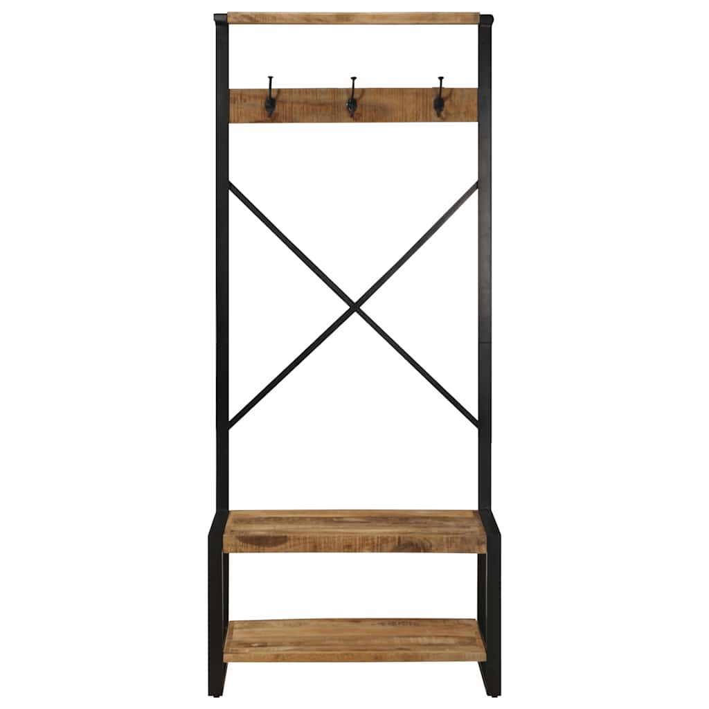 vidaXL Wieszak na ubrania 80x40x190 cm lite drewno surowe mango