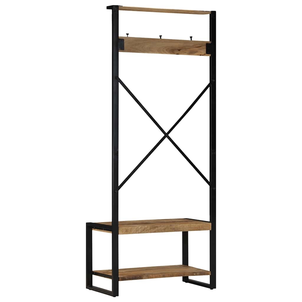 vidaXL Wieszak na ubrania 80x40x190 cm lite drewno surowe mango