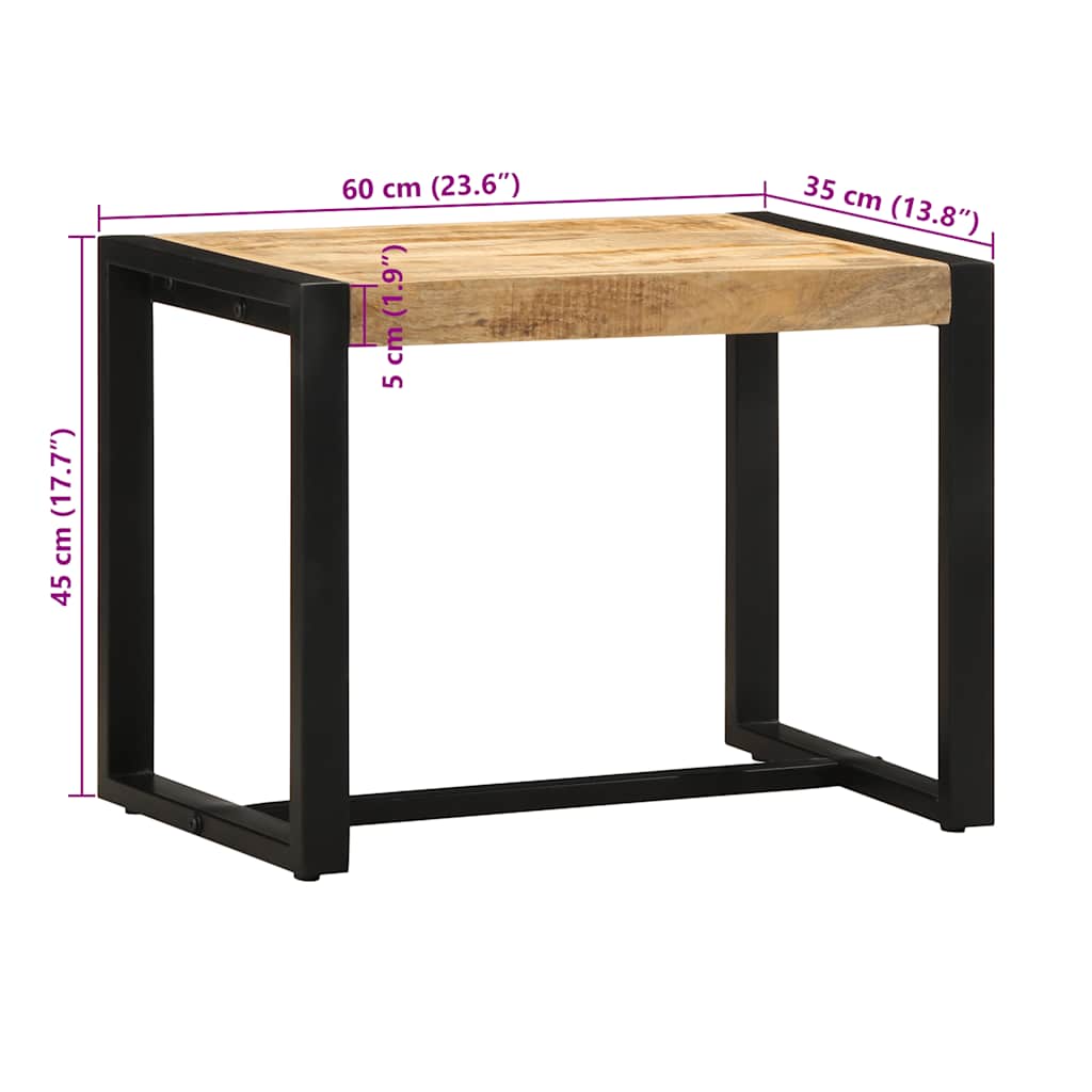 vidaXL Ławka 60x35x45 cm lite drewno surowe mango