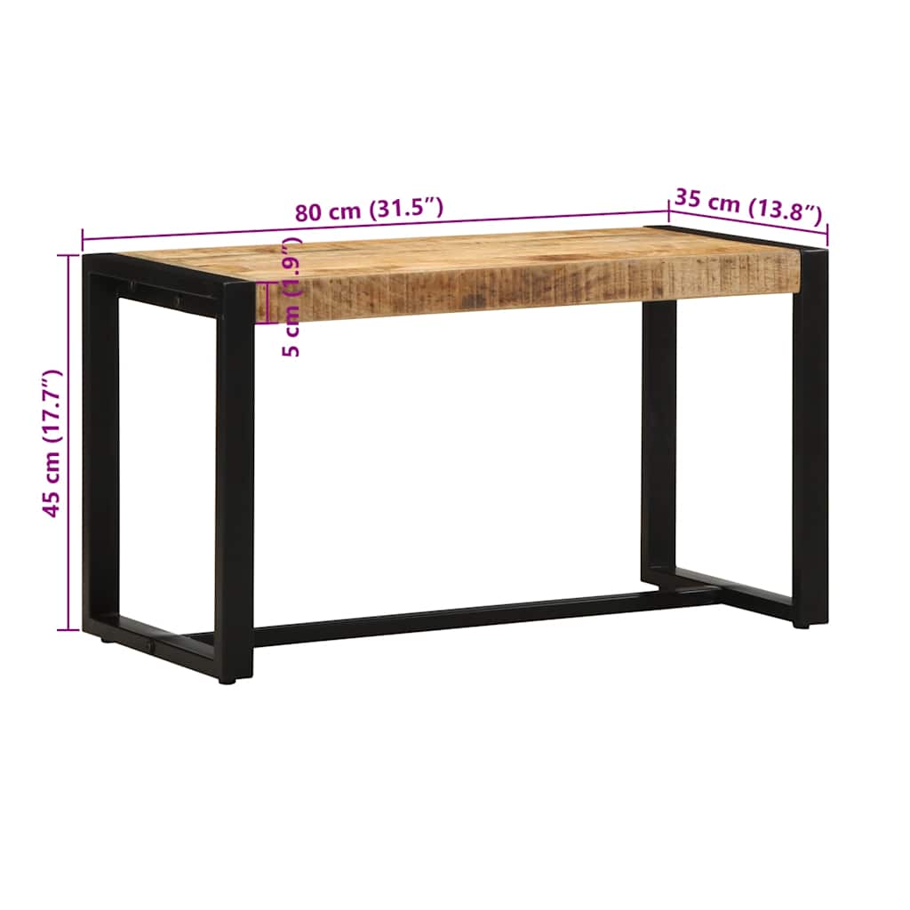 vidaXL Ławka 80x35x45 cm lite drewno surowe mango