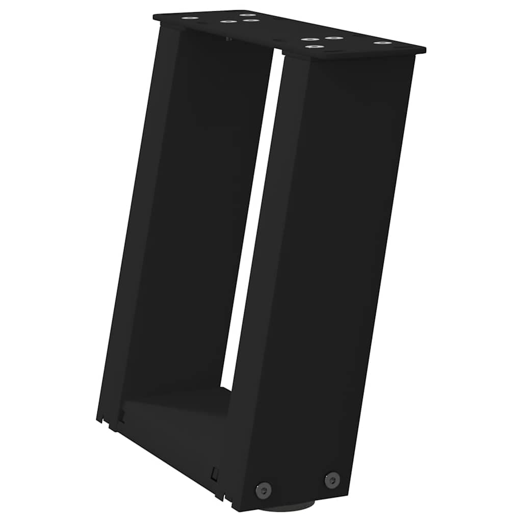 vidaXL Nogi do stolika kawowego w kształcie litery U 2 szt. Czarne 30x(30-31) cm Stal