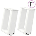 vidaXL Nogi do stolika kawowego w kształcie litery U 2 szt. Białe 30x(30-31) cm Stal
