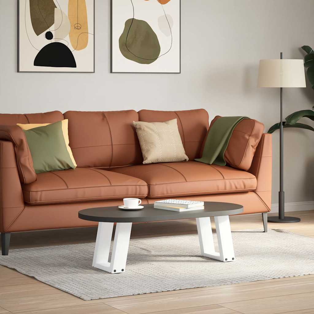 vidaXL Nogi do stolika kawowego w kształcie litery U 2 szt. Białe 30x(30-31) cm Stal