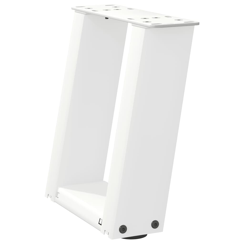 vidaXL Nogi do stolika kawowego w kształcie litery U 2 szt. Białe 30x(30-31) cm Stal