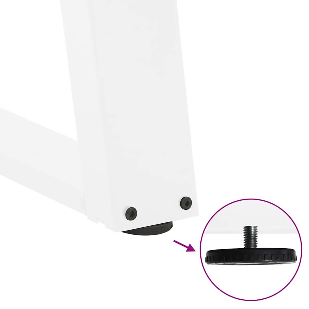vidaXL Nogi do stolika kawowego w kształcie litery U 2 szt. Białe 30x(30-31) cm Stal