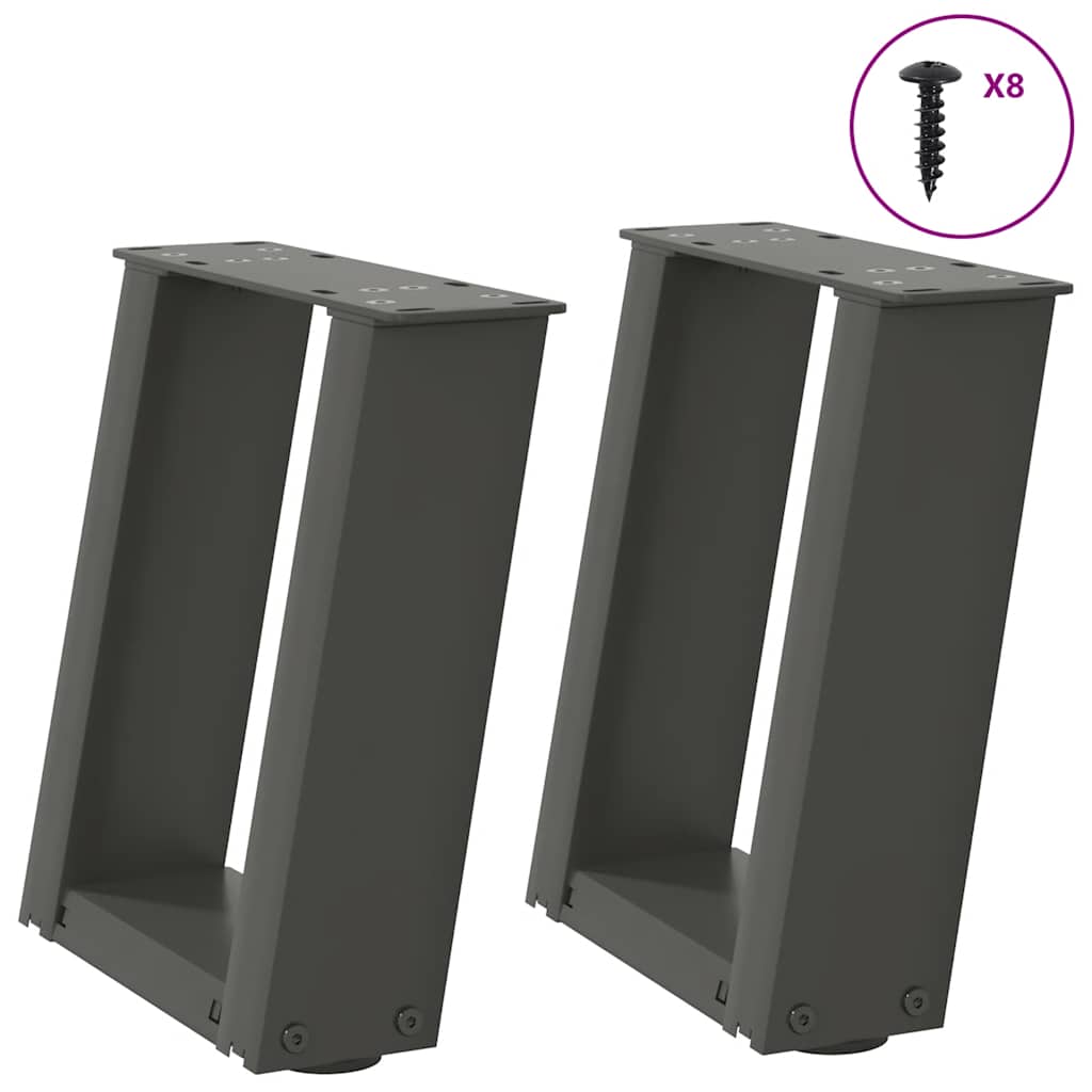 vidaXL Nogi do stolika kawowego w kształcie litery U 2 szt. Antracyt 30x(30-31) cm Stal