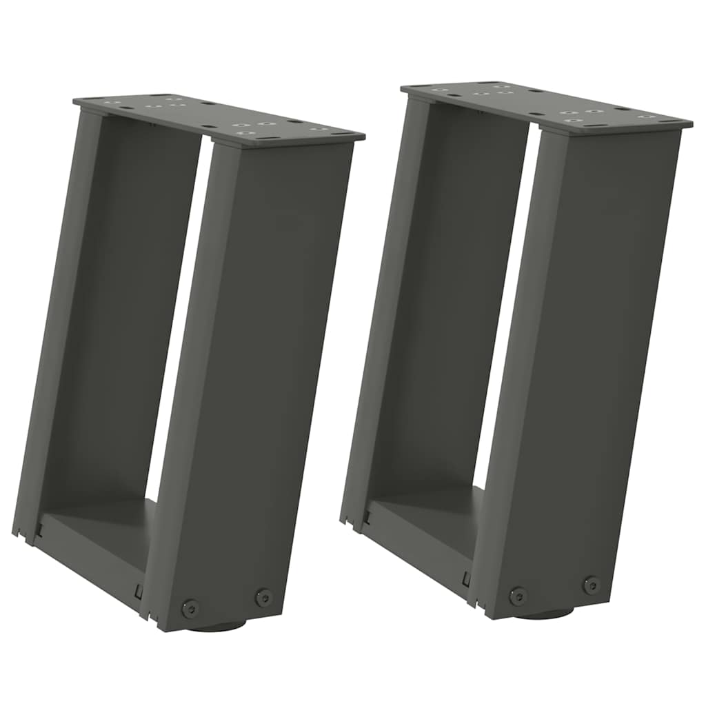 vidaXL Nogi do stolika kawowego w kształcie litery U 2 szt. Antracyt 30x(30-31) cm Stal