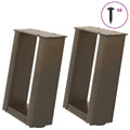 vidaXL Nogi do stolika kawowego w kształcie litery U 2 szt. Naturalna stal 30x(30-31) cm Stal