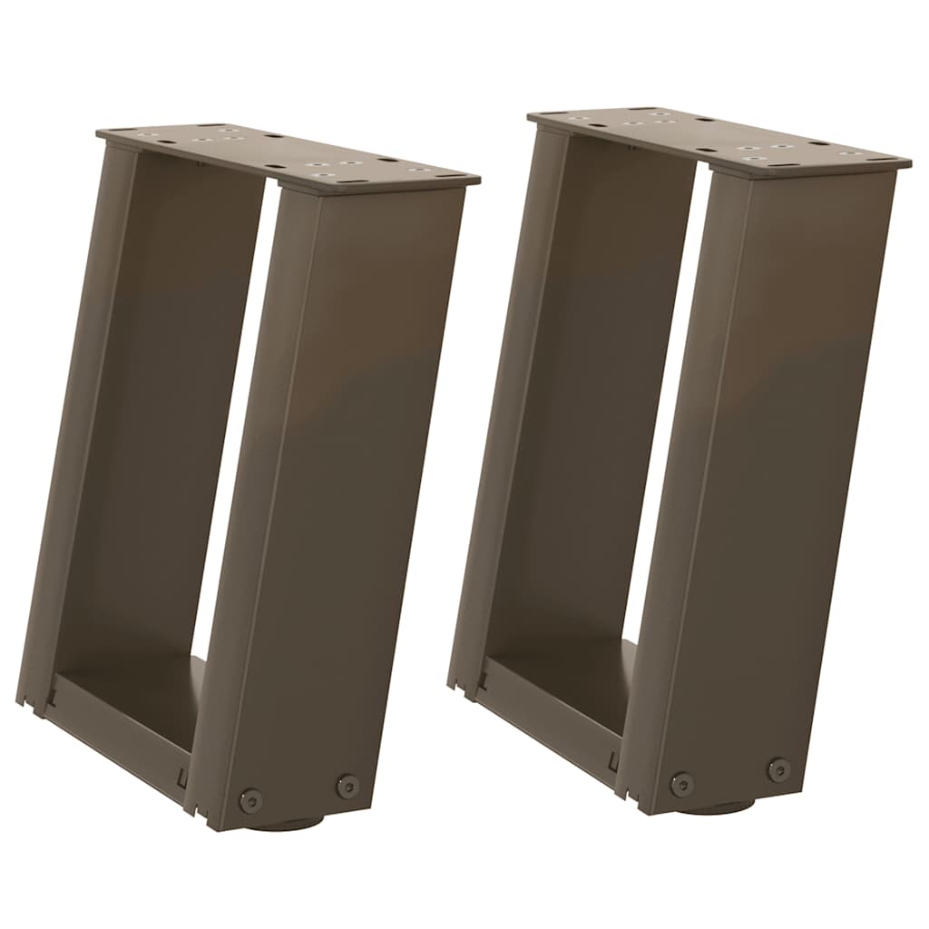 vidaXL Nogi do stolika kawowego w kształcie litery U 2 szt. Naturalna stal 30x(30-31) cm Stal