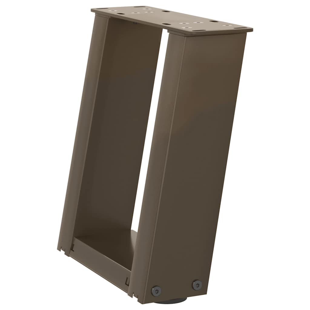 vidaXL Nogi do stolika kawowego w kształcie litery U 2 szt. Naturalna stal 30x(30-31) cm Stal