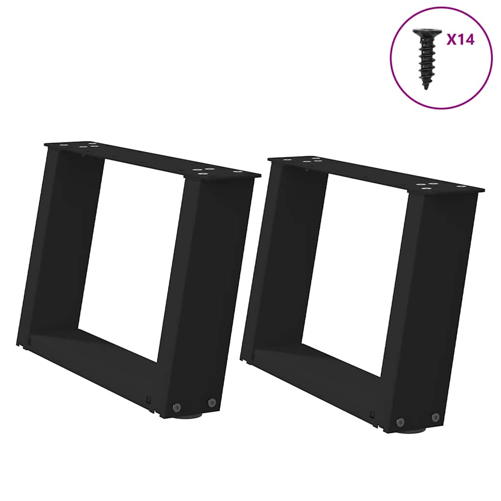 vidaXL Nogi do stolika kawowego w kształcie litery U 2 szt. Czarne 40x(30-31) cm Stal