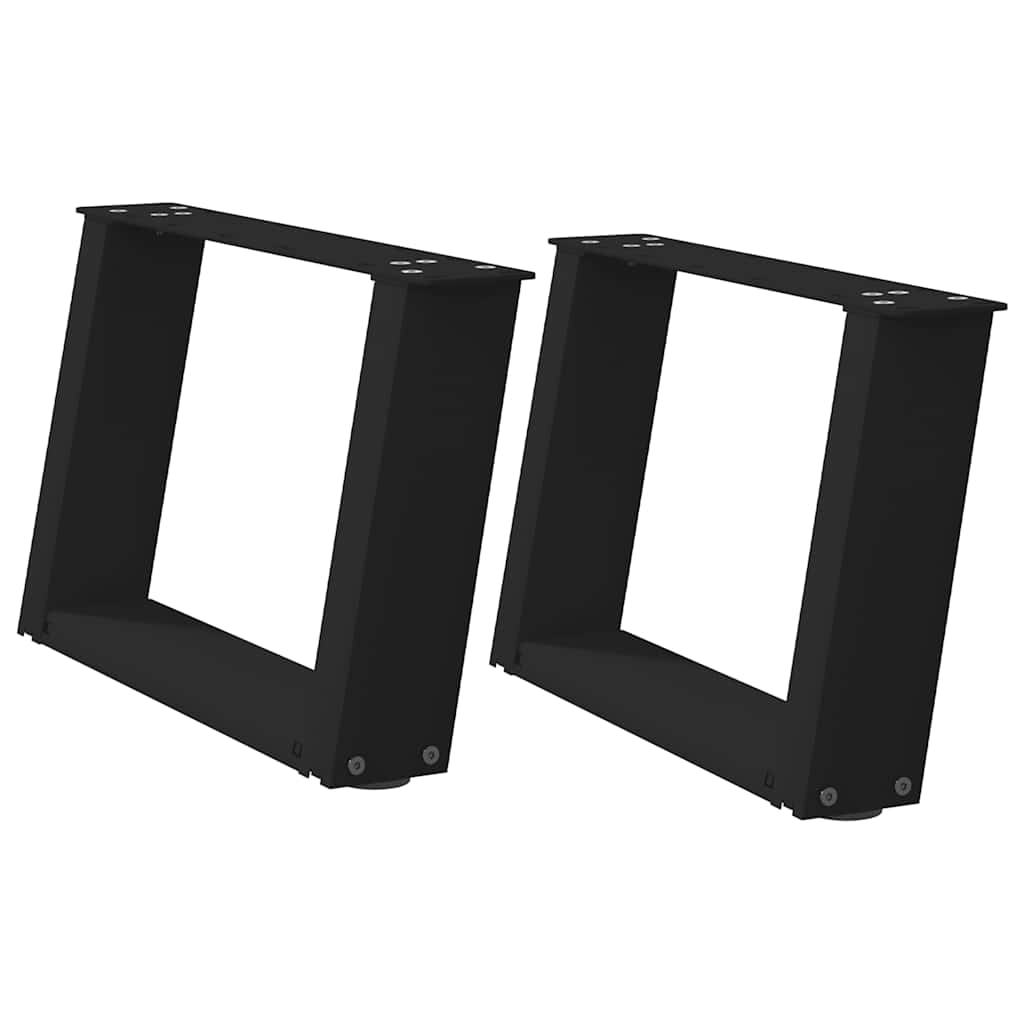 vidaXL Nogi do stolika kawowego w kształcie litery U 2 szt. Czarne 40x(30-31) cm Stal