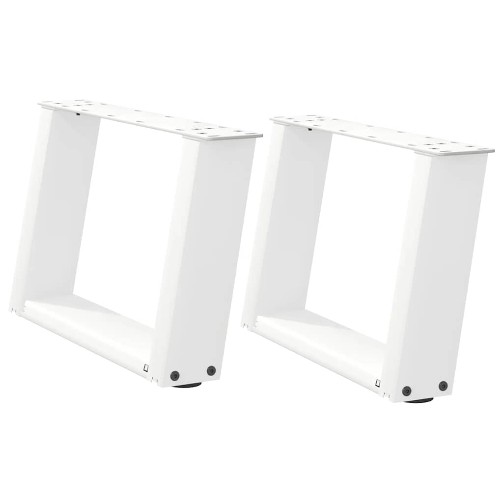 vidaXL Nogi do stolika kawowego w kształcie litery U 2 szt. Białe 40x(30-31) cm Stal