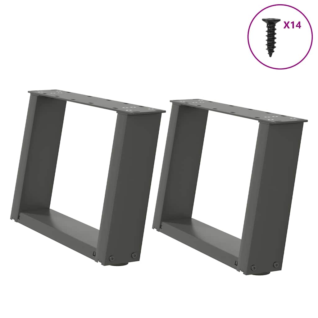 vidaXL Nogi do stolika kawowego w kształcie litery U 2 szt. Antracyt 40x(30-31) cm Stal