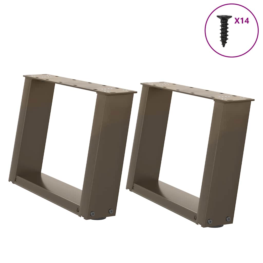 vidaXL Nogi do stolika kawowego w kształcie litery U 2 szt. Naturalna stal 40x(30-31) cm Stal