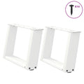 vidaXL Nogi do stolika kawowego w kształcie litery U 2 szt. Białe 50x(30-31) cm Stal