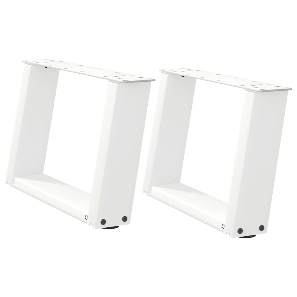 vidaXL Nogi do stolika kawowego w kształcie litery U 2 szt. Białe 50x(30-31) cm Stal