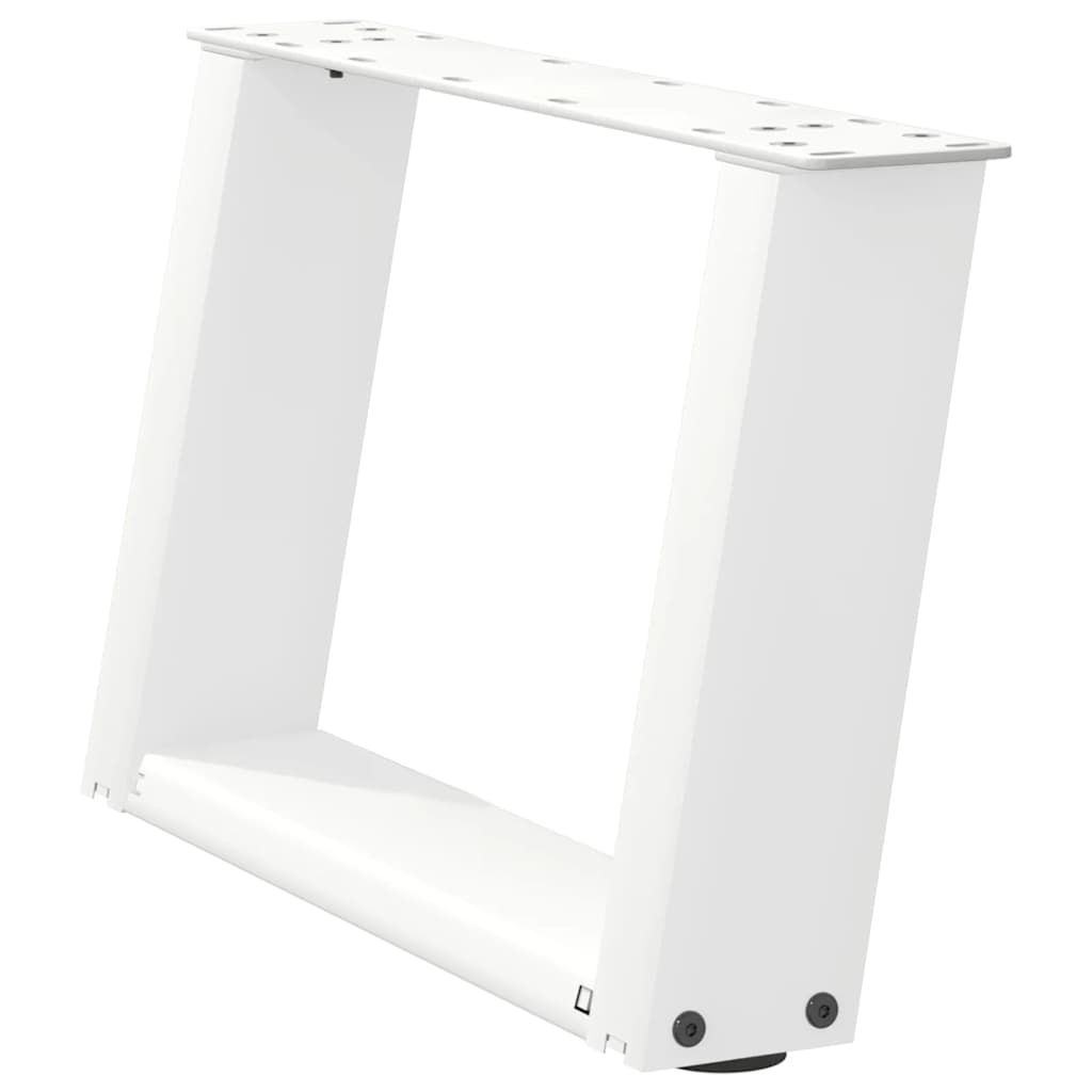 vidaXL Nogi do stolika kawowego w kształcie litery U 2 szt. Białe 50x(30-31) cm Stal