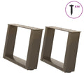 vidaXL Nogi do stolika kawowego w kształcie litery U 2 szt. Naturalna stal 50x(30-31) cm Stal
