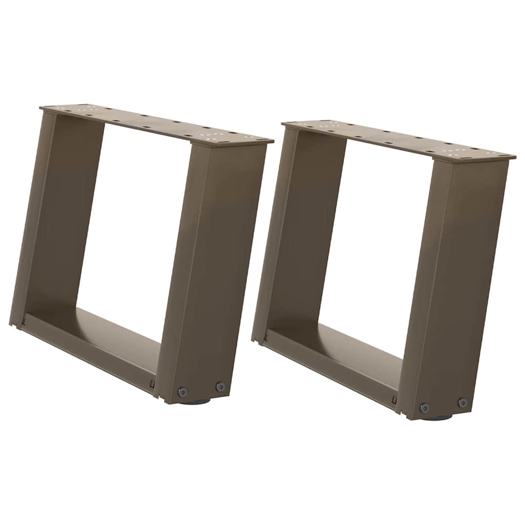 vidaXL Nogi do stolika kawowego w kształcie litery U 2 szt. Naturalna stal 50x(30-31) cm Stal