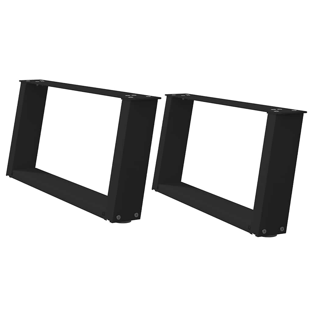vidaXL Nogi do stolika kawowego w kształcie litery U 2 szt. Czarne 60x(30-31) cm Stal